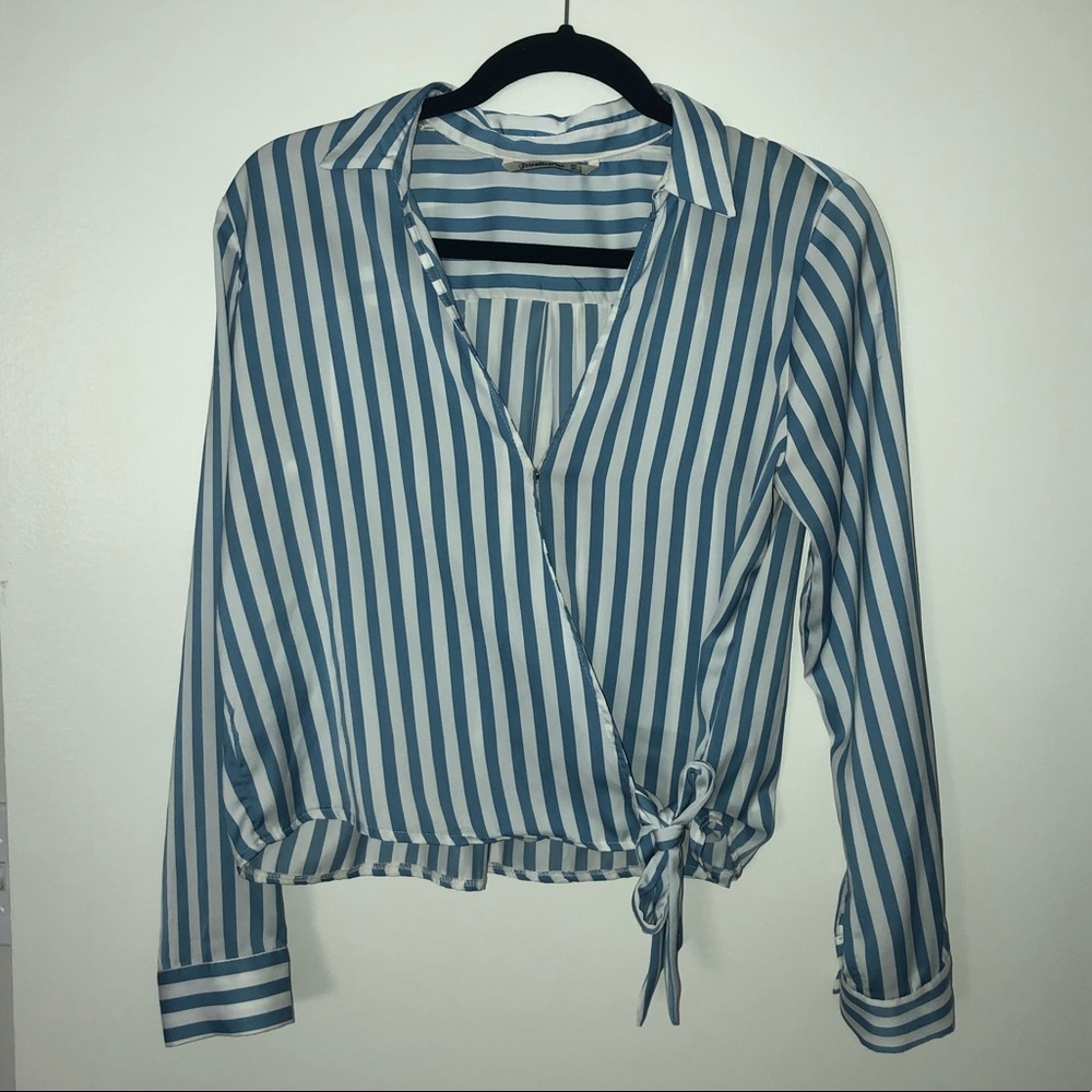Stradivarius Blue Stripe Blouse